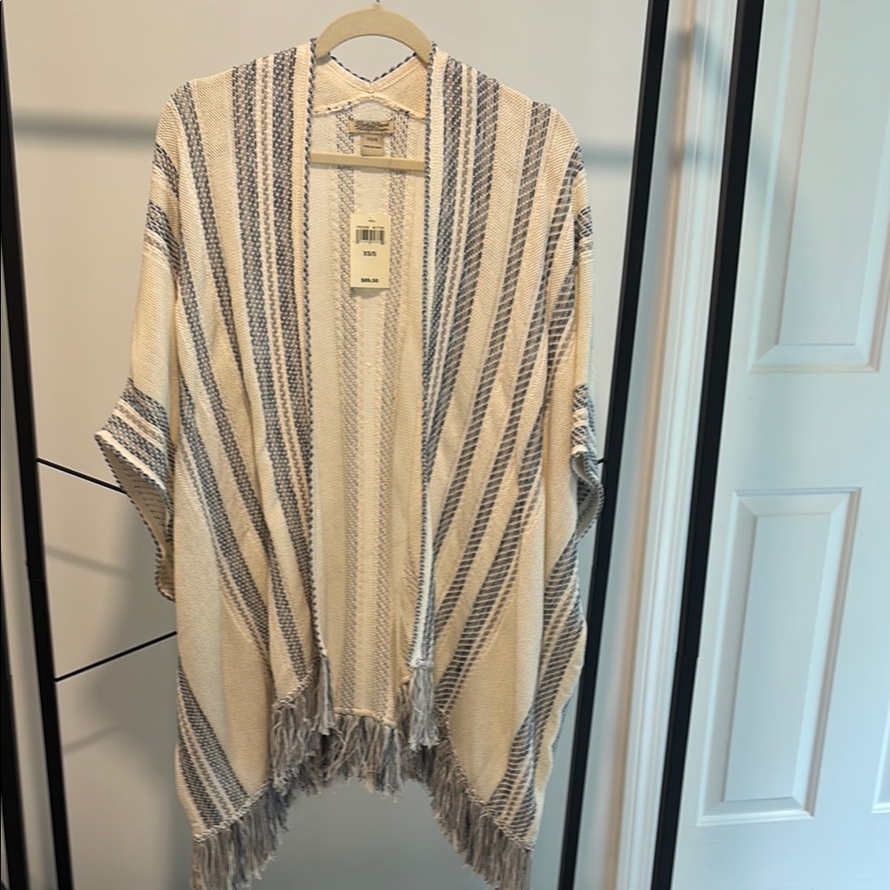 Lucky Brand Blue and White Knit Cardigan